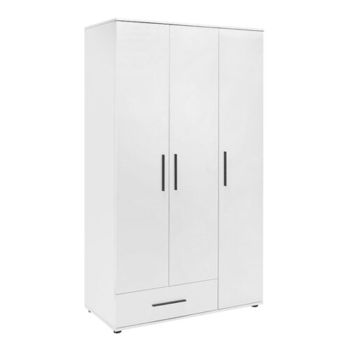 Ντουλάπα ρούχων Bianco Megapap τρίφυλλη με συρτάρια χρώμα λευκό 103x52x187εκ. - GP009-0246,1