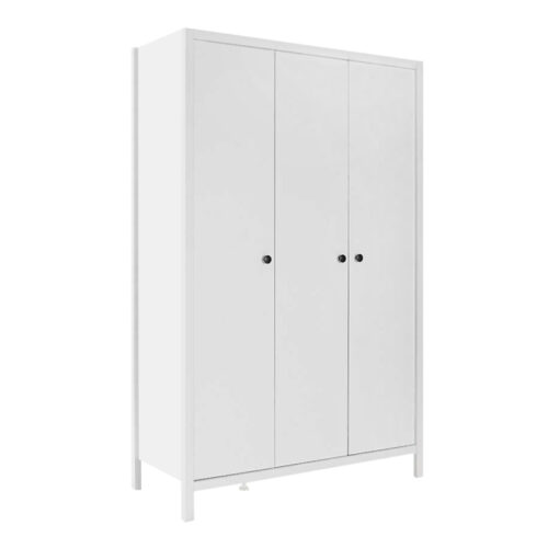 Ντουλάπα ρούχων French Megapap τρίφυλλη χρώμα λευκό 125x54x196εκ. - GP009-0248,1