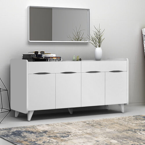 Μπουφές μελαμίνης Sila Megapap χρώμα λευκό 140x45x72εκ. - GP028-0050,1