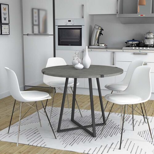 Τραπέζι Rubes Megapap μεταλλικό - μελαμίνης χρώμα γκρι σκυροδέματος 100x100x78εκ. - GP028-0064,2