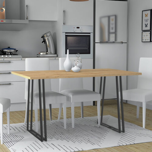 Τραπέζι Gable Megapap μεταλλικό - μελαμίνης χρώμα sonoma - ανθρακί 140x80x76εκ. - GP028-0069,1