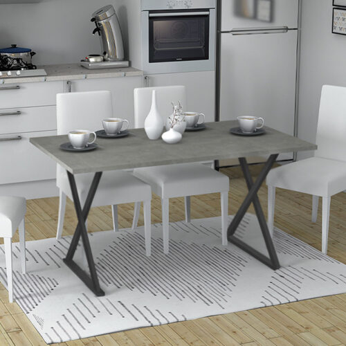 Τραπέζι Bette Megapap μεταλλικό - μελαμίνης χρώμα γκρι σκυροδέματος 140x80x76εκ. - GP028-0070,2