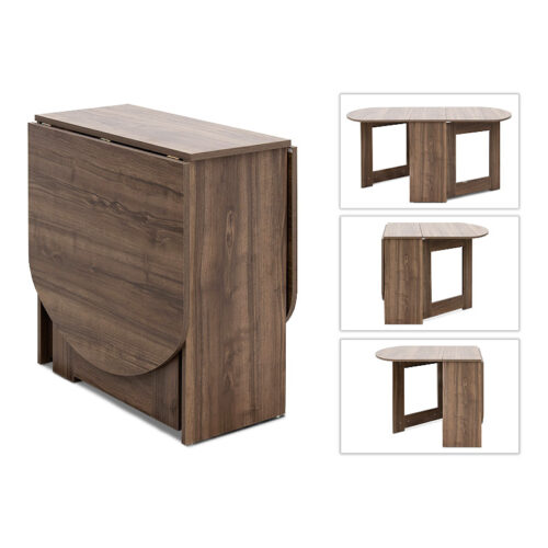 Τραπέζι μελαμίνης Winslet Megapap επεκτεινόμενο χρώμα καρυδί 34(63+63)x80x76εκ. - GP028-0071,2