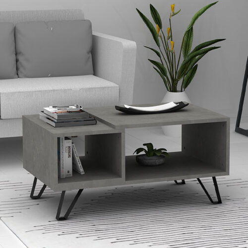 Τραπεζάκι σαλονιού Don Megapap μελαμίνης χρώμα γκρι σκυροδέματος 90x55x44εκ. - GP028-0075,3