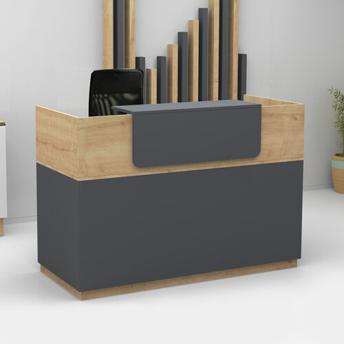 Γραφείο reception μελαμίνης Lemmon Megapap χρώμα sonoma - ανθρακί 160x70x110εκ. - GP028-0078,1