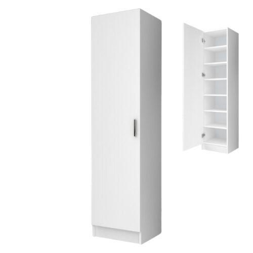 Ντουλάπα ρούχων - παπουτσοθήκη Petro Megapap μονόφυλλη χρώμα λευκό 45x38x180εκ. - GP028-0107,1