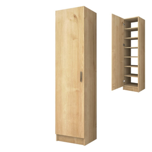 Ντουλάπα ρούχων - παπουτσοθήκη Petro Megapap μονόφυλλη χρώμα φυσικό οξιάς 45x38x180εκ. - GP028-0107,2