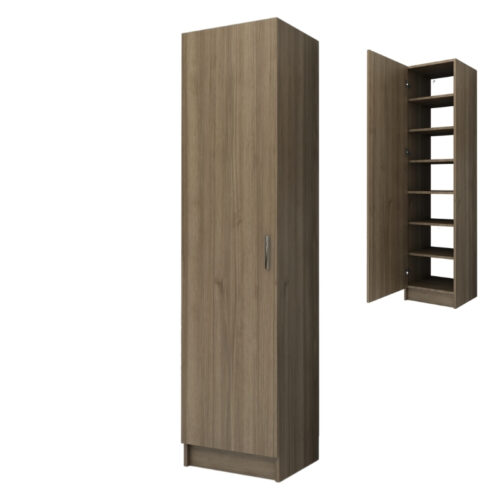 Ντουλάπα ρούχων - παπουτσοθήκη Petro Megapap μονόφυλλη χρώμα καρυδί 45x38x180εκ. - GP028-0107,3