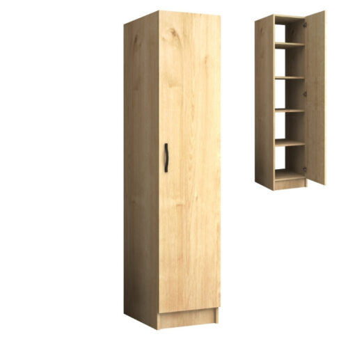 Ντουλάπα ρούχων Ricardo Megapap μονόφυλλη χρώμα φυσικό οξιάς 40x51,8x181εκ. - GP028-0111,2