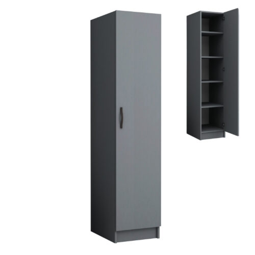 Ντουλάπα ρούχων Ricardo Megapap μονόφυλλη χρώμα ανθρακί 40x51,8x181εκ. - GP028-0111,4