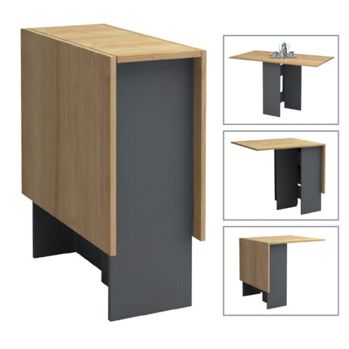 Τραπέζι Pepe Megapap επεκτεινόμενο χρώμα ανθρακί - φυσικό οξιάς 28(56+56)x77x75εκ. - GP028-0115,2