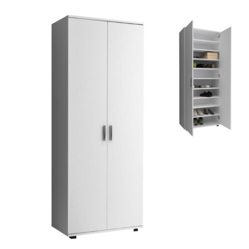 Ντουλάπα ρούχων - παπουτσοθήκη Eric Megapap δίφυλλη χρώμα λευκό 76x36x187εκ. - GP028-0116,1