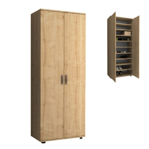Ντουλάπα ρούχων - παπουτσοθήκη Eric Megapap δίφυλλη χρώμα φυσικό οξιάς 76x36x187εκ. - GP028-0116,2