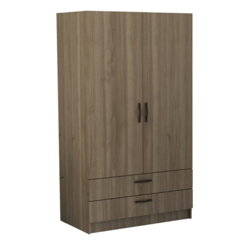 Ντουλάπα ρούχων Victoria Megapap δίφυλλη με συρτάρια χρώμα καρυδί 100x60x181εκ. - GP028-0121,3