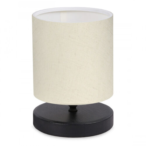 Φωτιστικό επιτραπέζιο Hassard Megapap ύφασμα/Mdf χρώμα κρεμ/μαύρο 15x16x22εκ. - GP029-0015,1