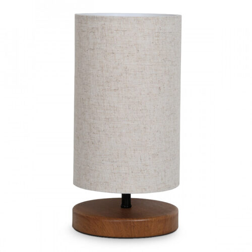 Φωτιστικό επιτραπέζιο Winkler Megapap wicker ύφασμα/ξύλο/μέταλλο χρώμα ανοιχτό καφέ 15x15x30εκ. - GP029-0018,4