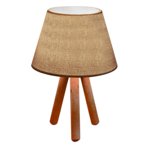 Φωτιστικό επιτραπέζιο Lander Megapap ύφασμα Pvc/ξύλο χρώμα μπεζ άμμου/καφέ 22x17x32εκ. - GP029-0020,2