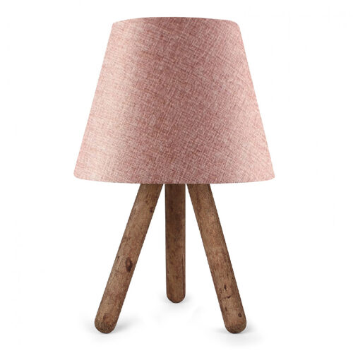 Φωτιστικό επιτραπέζιο Lander Megapap ύφασμα Pvc/ξύλο χρώμα ροζ/καφέ 22x14x32εκ. - GP029-0020,5