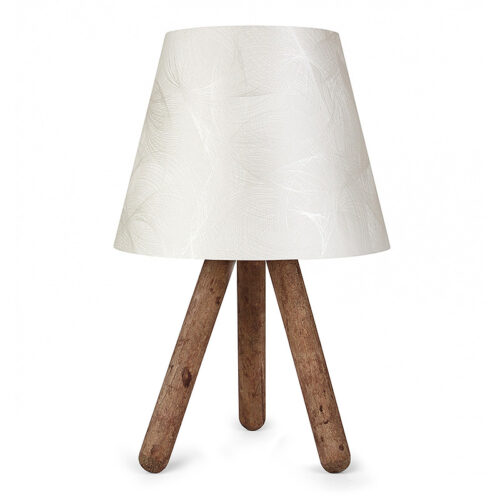 Φωτιστικό επιτραπέζιο Lander Megapap ύφασμα Pvc/ξύλο χρώμα λευκό/καφέ 22x14x32εκ. - GP029-0020,6