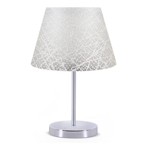 Φωτιστικό επιτραπέζιο Jules Megapap ύφασμα Pvc χρώμα λευκό/ασημί 22x17x37εκ. - GP029-0021,2
