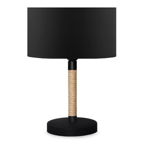 Φωτιστικό επιτραπέζιο Jean Megapap ύφασμα/σχοινί/χρώμιο χρώμα μαύρο/φυσικό 24x13x37εκ. - GP029-0023,1