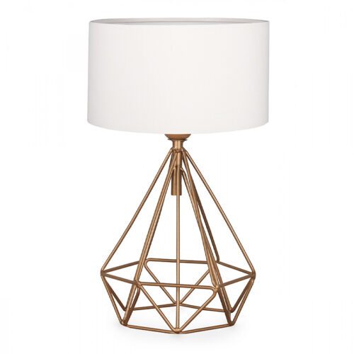 Φωτιστικό επιτραπέζιο Vanstone Megapap ύφασμα/μέταλλο χρωμα κρεμ/χρυσό 24x15x39εκ. - GP029-0033,1