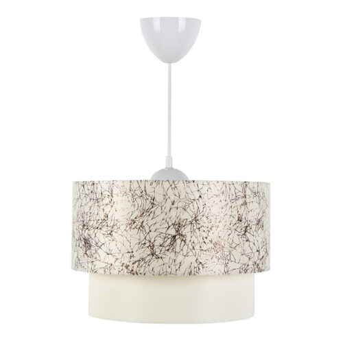 Φωτιστικό οροφής Whitehouse Megapap υφασμάτινο μονόφωτο χρώμα λευκό - μαύρο 30x20x55εκ. - GP029-0049,5