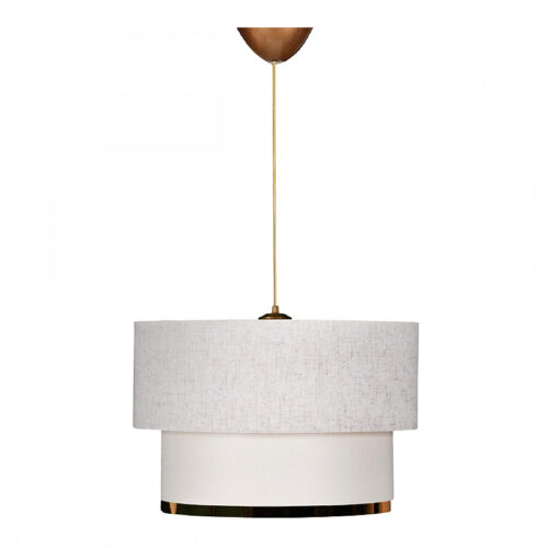 Φωτιστικό οροφής Barnhart Megapap υφασμάτινο μονόφωτο χρώμα λευκό/χρυσό 30x20x70εκ. - GP029-0050,2