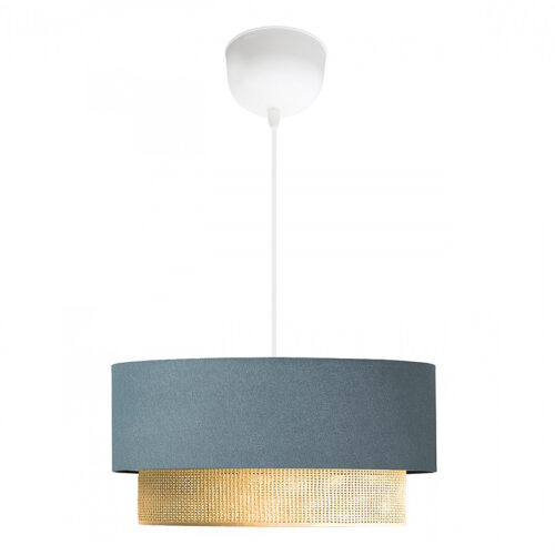 Φωτιστικό οροφής Lucifer Megapap E27 υφασμάτινο μονόφωτο χρώμα μπλε ανθρακί 30x15x70εκ. - GP029-0078,1