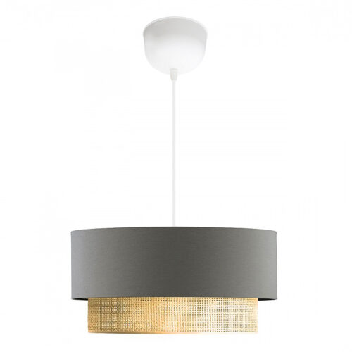 Φωτιστικό οροφής Lucifer Megapap E27 υφασμάτινο μονόφωτο χρώμα γκρι 30x15x70εκ. - GP029-0078,2