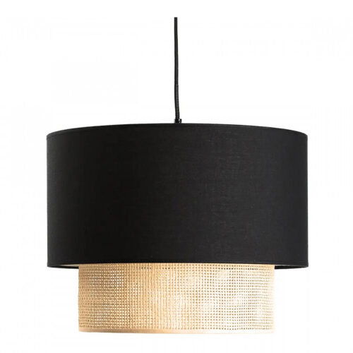 Φωτιστικό οροφής Lucifer Megapap E27 υφασμάτινο μονόφωτο χρώμα μαύρο 30x20x70εκ. - GP029-0079,1
