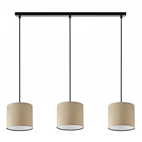 Φωτιστικό οροφής Morris Megapap E27 υφασμάτινο τρίφωτο χρώμα καφέ 55x15x70εκ. - GP029-0080,1