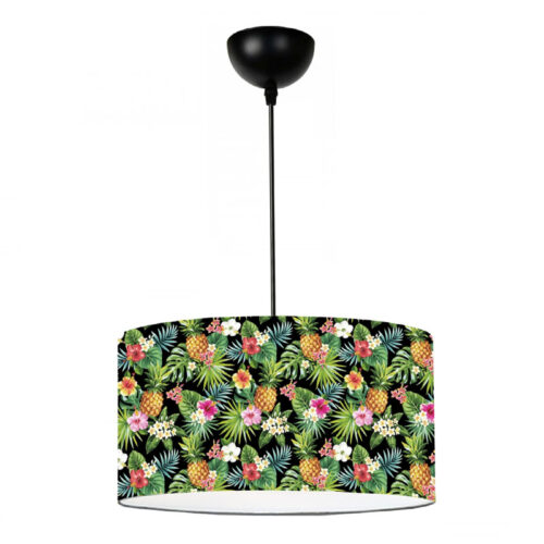 Φωτιστικό οροφής Alamea Megapap E27 υφασμάτινο μονόφωτο πολύχρωμο floral Φ38x70εκ. - GP029-0105,2