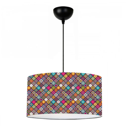Φωτιστικό οροφής Alamea Megapap E27 υφασμάτινο μονόφωτο πολύχρωμο Φ38x70εκ. - GP029-0105,3