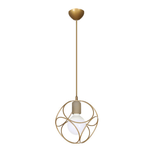 Φωτιστικό οροφής Lusita Megapap E27 μεταλλικό μονόφωτο χρώμα χρυσό 20x20x70εκ. - GP030-0007,1