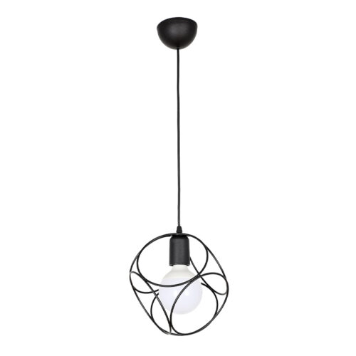 Φωτιστικό οροφής Lusita Megapap E27 μεταλλικό μονόφωτο χρώμα μαύρο 20x20x70εκ. - GP030-0007,2