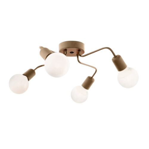 Φωτιστικό οροφής Horus Megapap E27 μεταλλικό τετράφωτο χρώμα χρυσό 48x48x10εκ. - GP030-0012,2