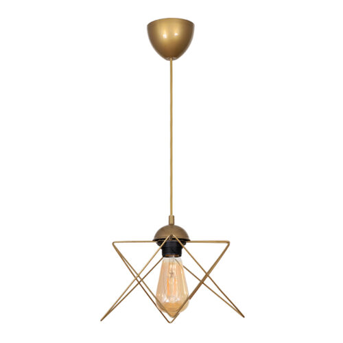 Φωτιστικό οροφής Faven Megapap E27 μεταλλικό μονόφωτο χρώμα χρυσό 17x17x70εκ. - GP030-0013,2