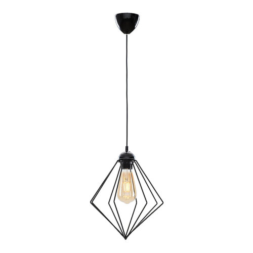 Φωτιστικό οροφής Nura Megapap E27 μεταλλικό μονόφωτο χρώμα μαύρο 24x24x72εκ. - GP030-0014,1