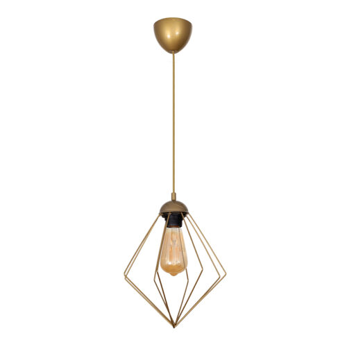 Φωτιστικό οροφής Nura Megapap E27 μεταλλικό μονόφωτο χρώμα χρυσό 24x24x72εκ. - GP030-0014,3