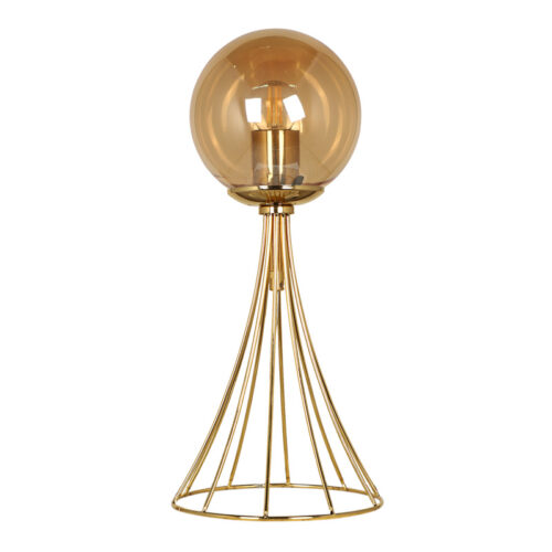 Φωτιστικό επιτραπέζιο Chavi Megapap E27 μεταλλικό χρώμα χρυσό 20x20x40εκ. - GP030-0079,1