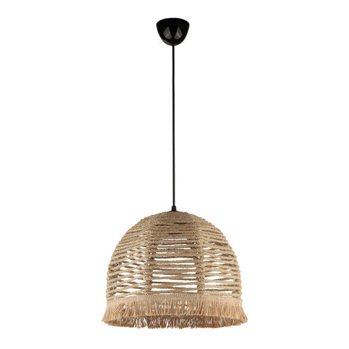 Φωτιστικό οροφής Libia Megapap E27 από σχοινί μονόφωτο χρώμα φυσικό 30x30x70εκ. - GP030-0105,1