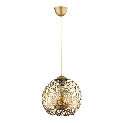 Φωτιστικό οροφής Dominico Megapap E27 μεταλλικό μονόφωτο χρώμα χρυσό 24x24x70εκ. - GP030-0115,1