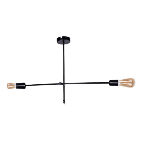 Φωτιστικό οροφής Nimo Megapap E27 μεταλλικό δίφωτο χρώμα μαύρο 92x12x57εκ. - GP036-0069,1