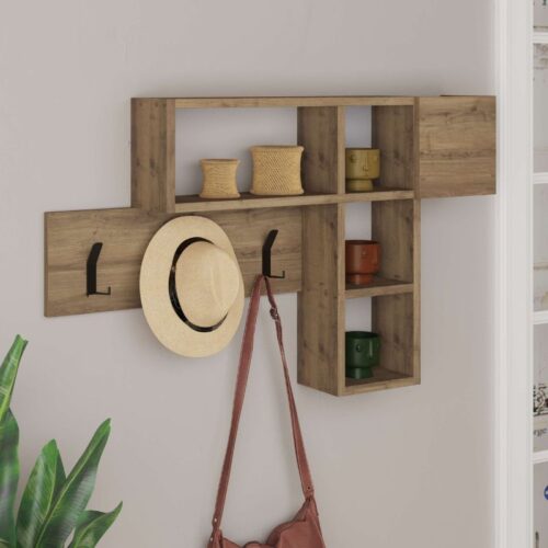 Κρεμάστρα τοίχου Game Megapap από μελαμίνη χρώμα ανοιχτό καρυδί 99,5x15x61εκ. - GP037-0012,4