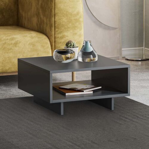 Τραπεζάκι σαλονιού Hola Megapap μελαμίνης χρώμα ανθρακί 60x60x32εκ. - GP037-0016,1