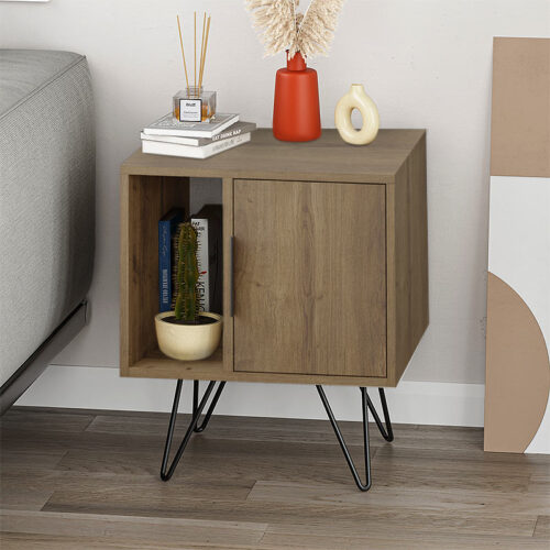 Κομοδίνο μελαμίνης Glynn Megapap χρώμα ανοιχτό καρυδί 50,2x44,6x60εκ. - GP037-0081,3