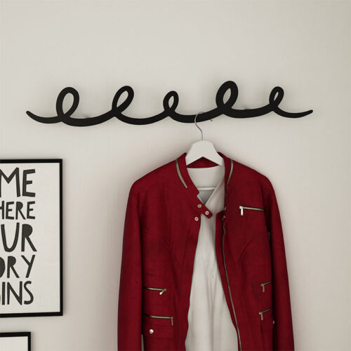 Κρεμάστρα τοίχου Sing Megapap μεταλλική χρώμα μαύρο 84x3x12εκ. - GP037-0107