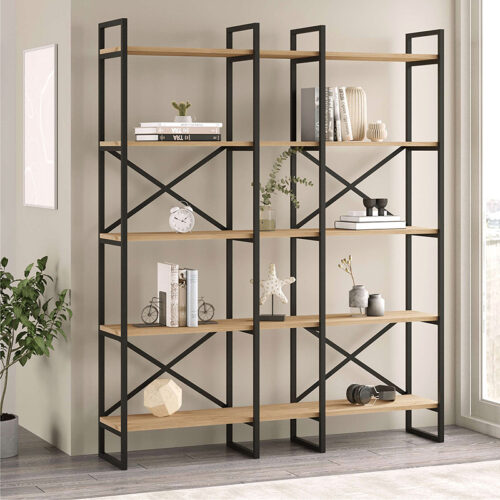 Βιβλιοθήκη Dusan Megapap χρώμα sepet oak 143,5x30x175εκ. - GP037-0227,1