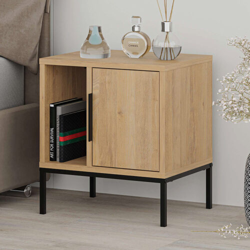 Κομοδίνο Glynn Megapap χρώμα saphhire oak 45x35x50εκ. - GP037-0233,1